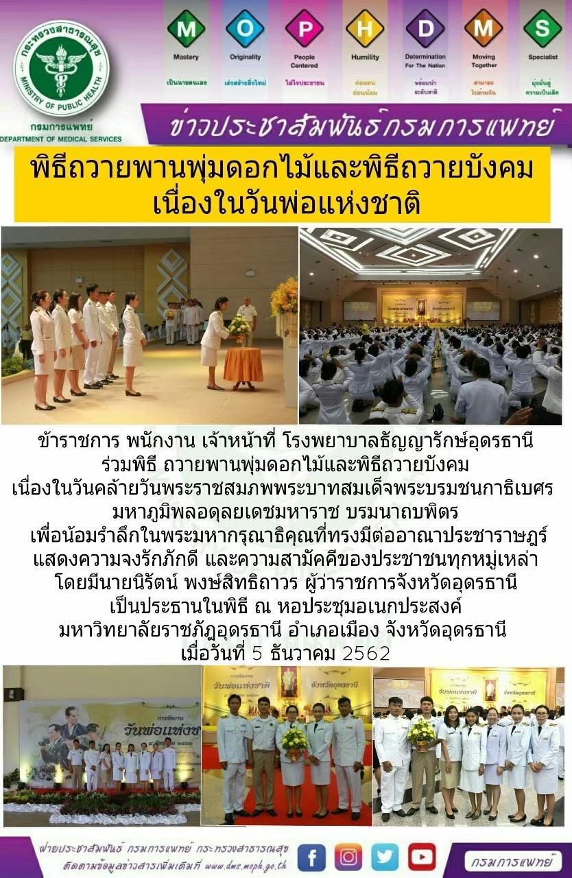 รูปภาพประชาสัมพันธ์กิจกรรมโรงพยาบาลธัญญารักษ์อุดรธานี กรมการแพทย์